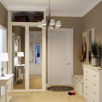 Armoire de toilette dans le couloir d'un appartement en ville