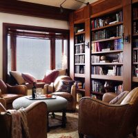 Fauteuils en cuir marron