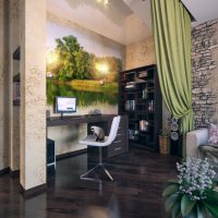 Lieu de travail dans le salon d'un appartement en ville