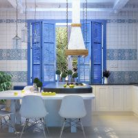 Volets en bois bleus