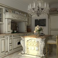 Intérieur de cuisine chic dans un style historique