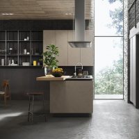 Cuisine avec une grande fenêtre dans une maison privée