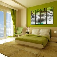 Couleur verte à l'intérieur de la chambre