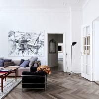 Parquet Árbol de navidad en el diseño de la sala de estar