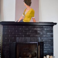 Chimenea de ladrillo en negro