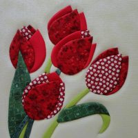 Tulipanes DIY hechos de material de tela