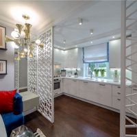 cloison lumineuse entre la cuisine et le salon
