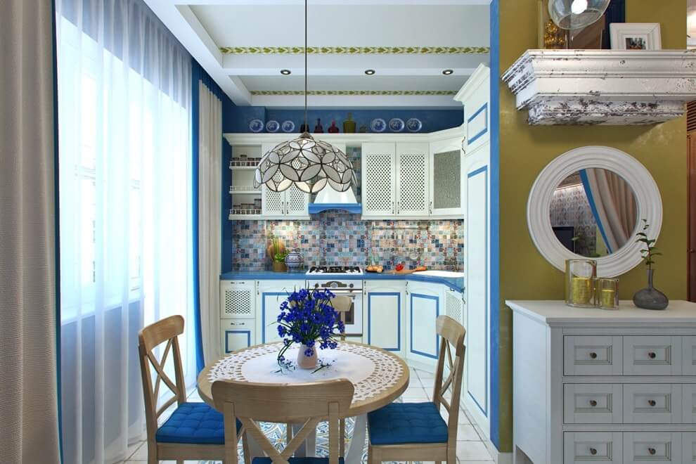 Design de petite cuisine de style méditerranéen