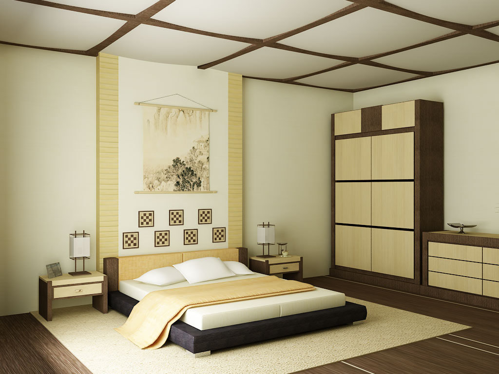 Cama baja de estilo japonés