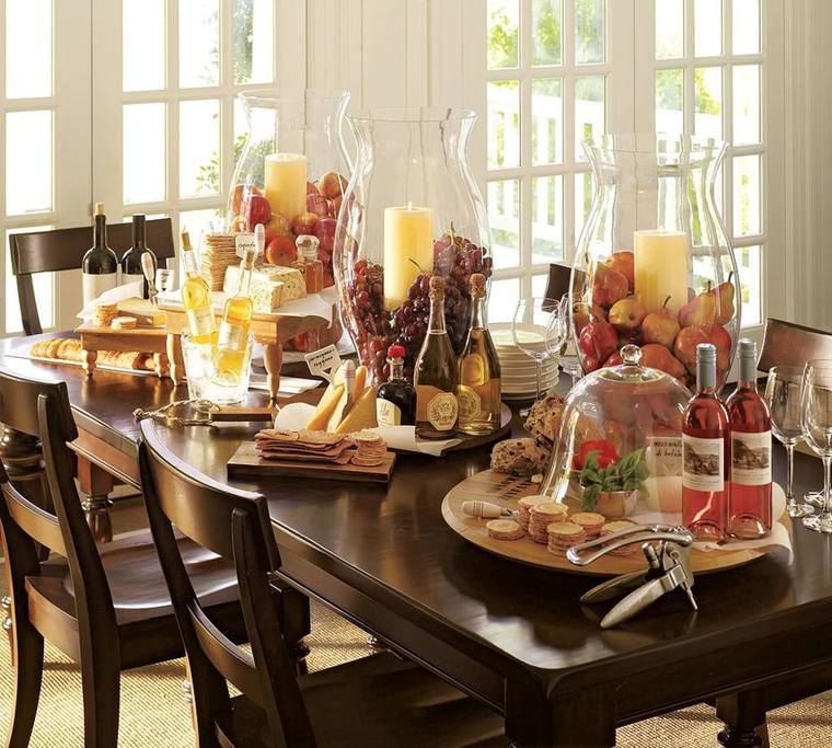 Decoraciones de mesa de comedor de estilo rústico italiano