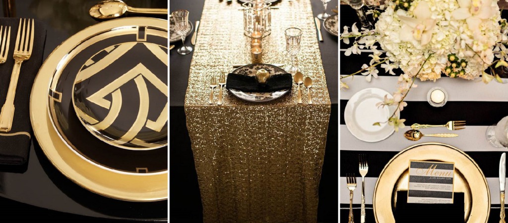 Ejemplos de configuración de mesa Art Deco
