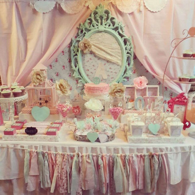 Mesa dulce festiva shabby chic