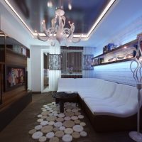 Lustre blanc au plafond tendu