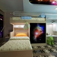 Lits superposés dans une chambre d'enfant moderne