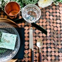 Decoración de mesa de bricolaje con monedas