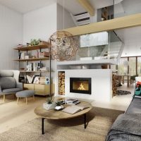Foyer haut plafond dans le salon