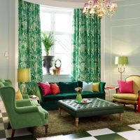Couleur verte à l'intérieur du salon