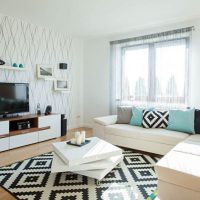Tapis géométrique noir et blanc