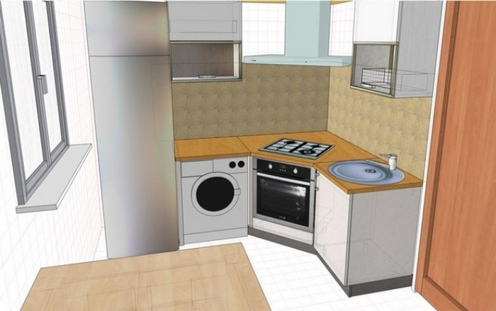 Cocina de esquina de diseño.